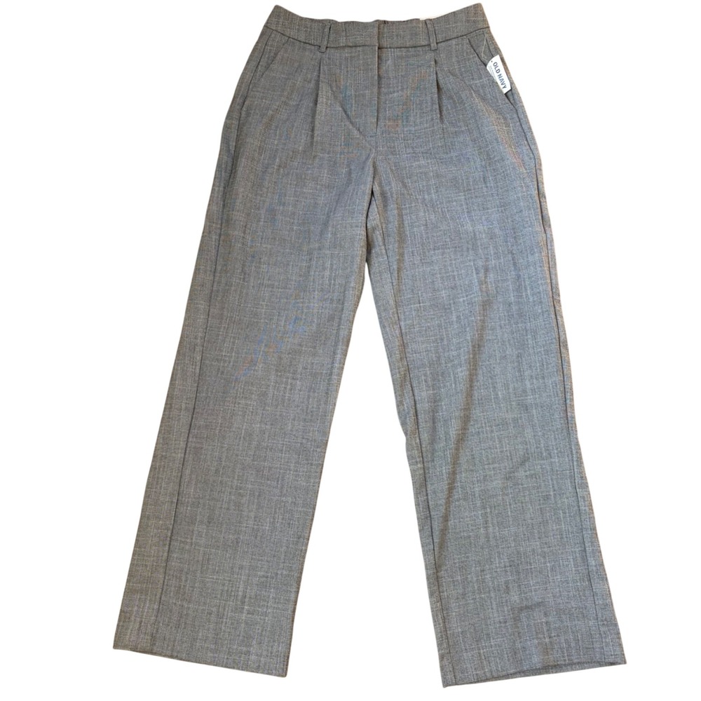 NWT Old Navy Taylor Wide Leg Trouser High Rise Gray Sz Medium Business Classic